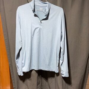 Old Navy Men's Light Blue Long-Sleeve Quarter-Zip Polo